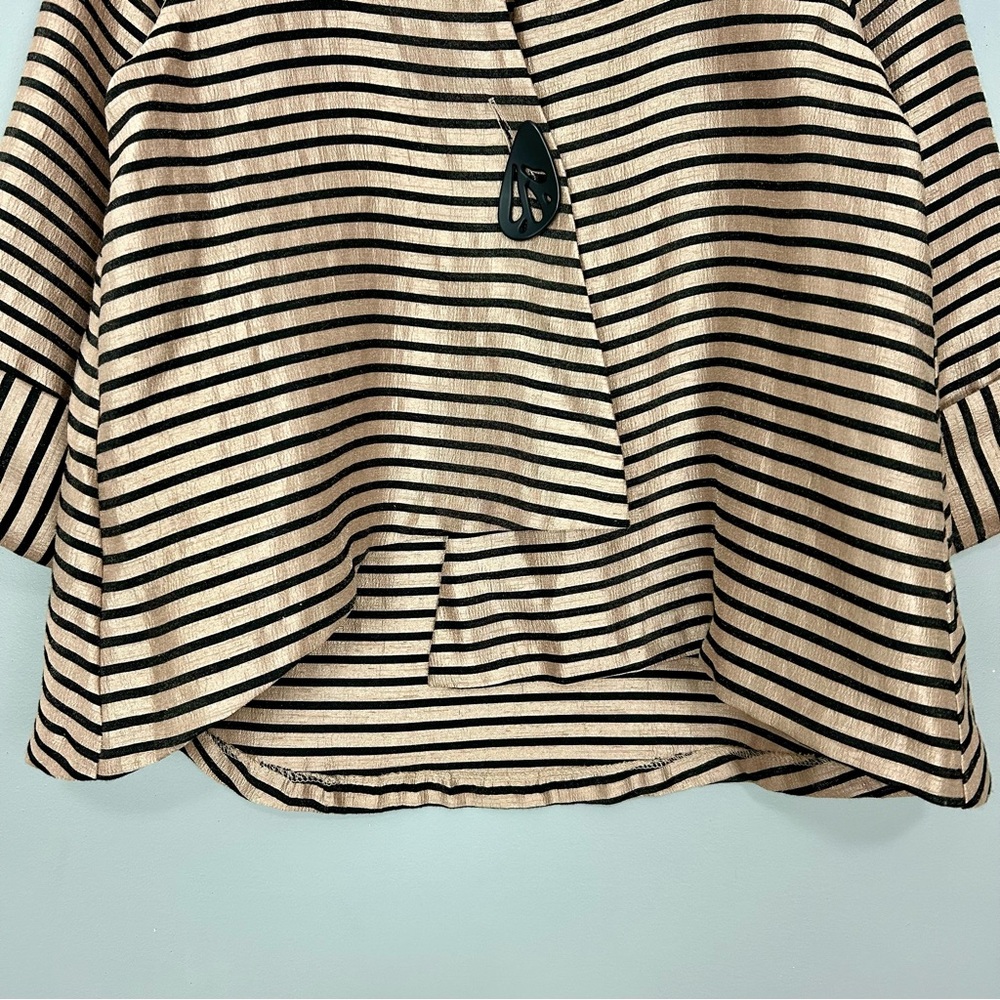 IC by Connie K Metallic Stripe Jacket Women’s Size M Asymmetrical Avant Garde - Picture 3 of 7